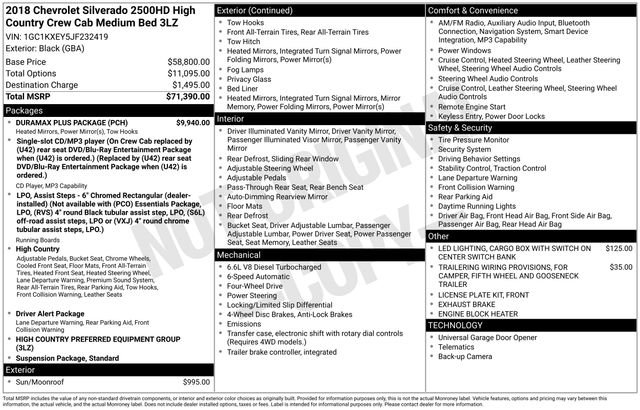 Used 2018 Chevrolet Silverado 2500 High Country w/ Duramax Plus Package image 40