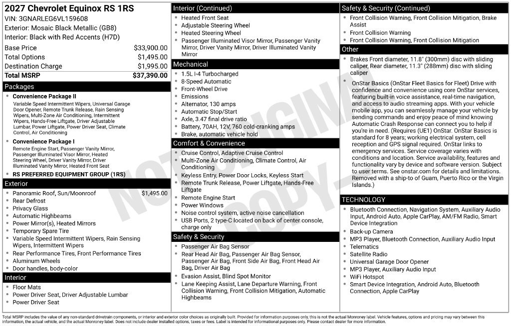 New 2027 Chevrolet Equinox RS FWD image 5