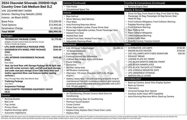Used 2024 Chevrolet Silverado 2500 High Country w/ Technology Package AWD/4WD image 2