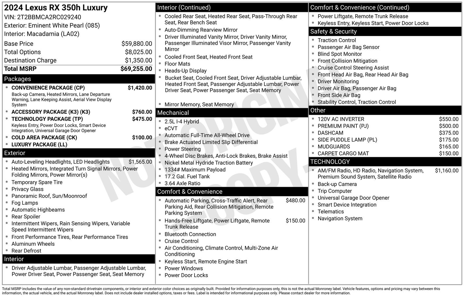 Used 2024 Lexus RX 350 w/ Convenience Package image 10
