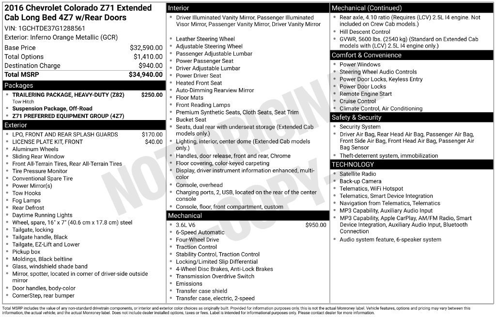 Used 2016 Chevrolet Colorado Z71 AWD/4WD image 7