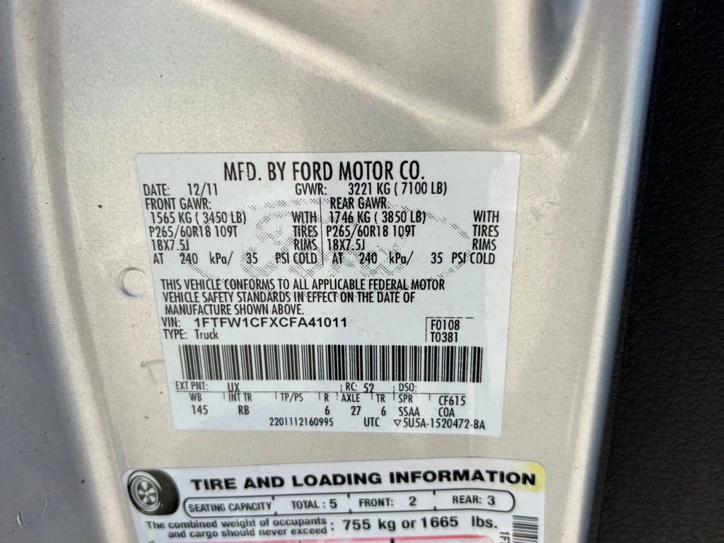 Used 2012 Ford F150 FX2 w/ FX Plus Pkg RWD image 13