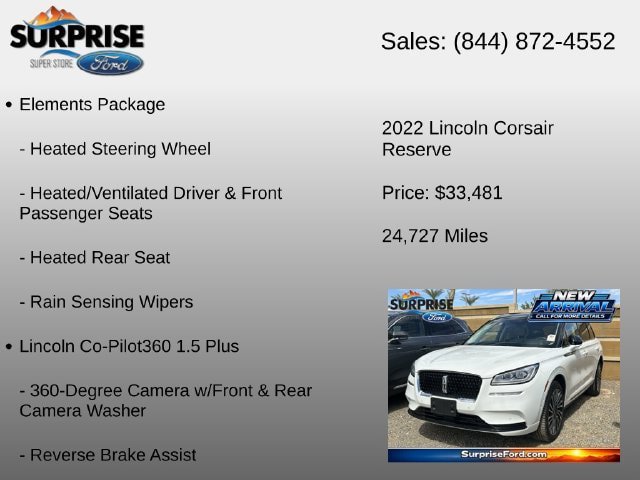 Used 2022 Lincoln Corsair Reserve w/ Equipment Group 201A AWD/4WD image 16
