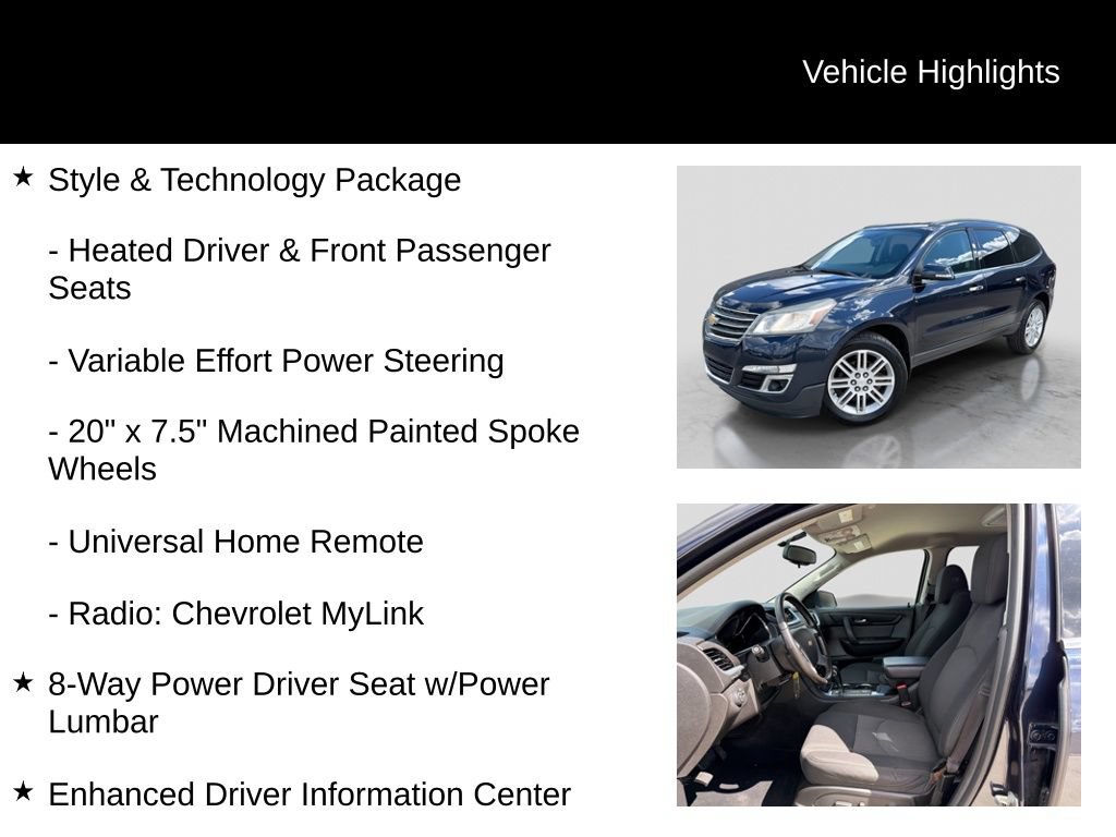 Used 2015 Chevrolet Traverse LT w/ Traveler's Package FWD image 21