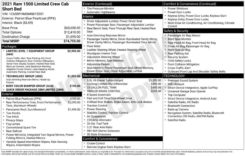 Used 2021 RAM 1500 Limited AWD/4WD image 6