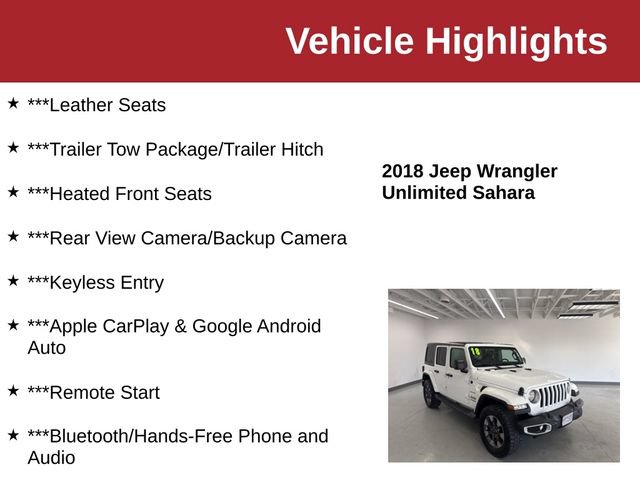 Used 2018 Jeep Wrangler Unlimited Sahara w/ Cold Weather Group AWD/4WD image 10