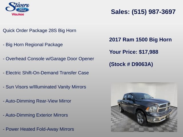 Used 2017 RAM 1500 Big Horn AWD/4WD image 8