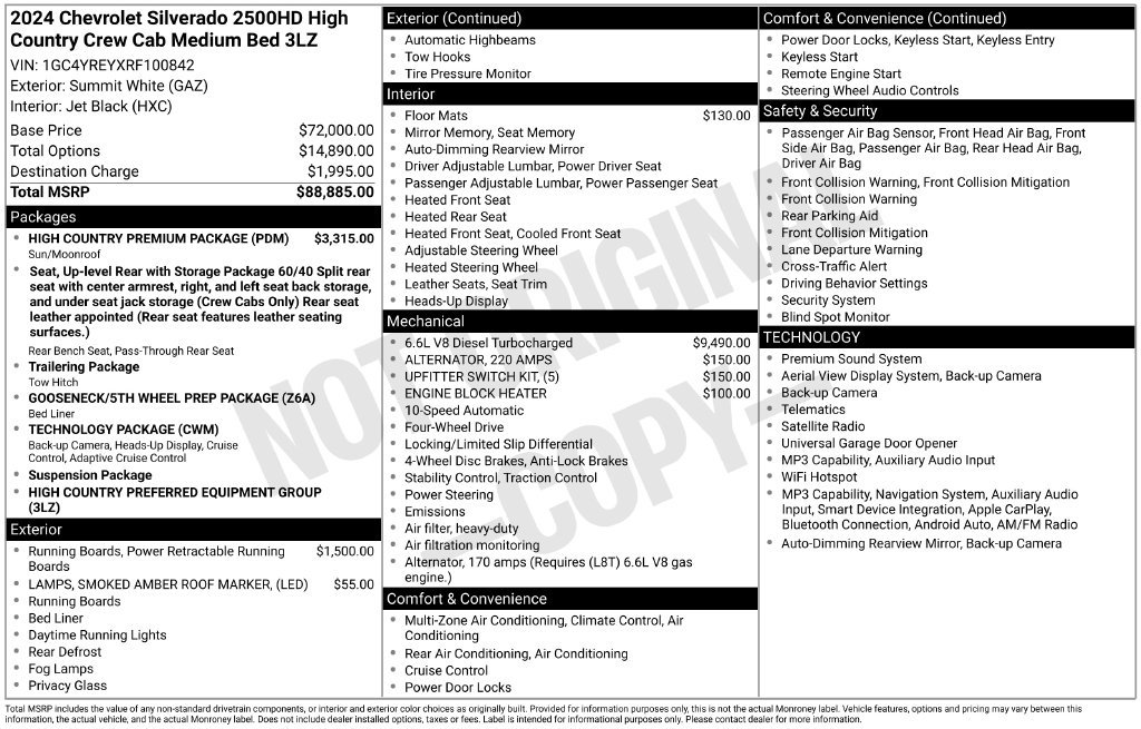 Used 2024 Chevrolet Silverado 2500 High Country w/ High Country Premium Package AWD/4WD image 2