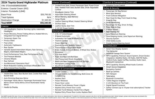 Used 2024 Toyota Grand Highlander AWD image 28