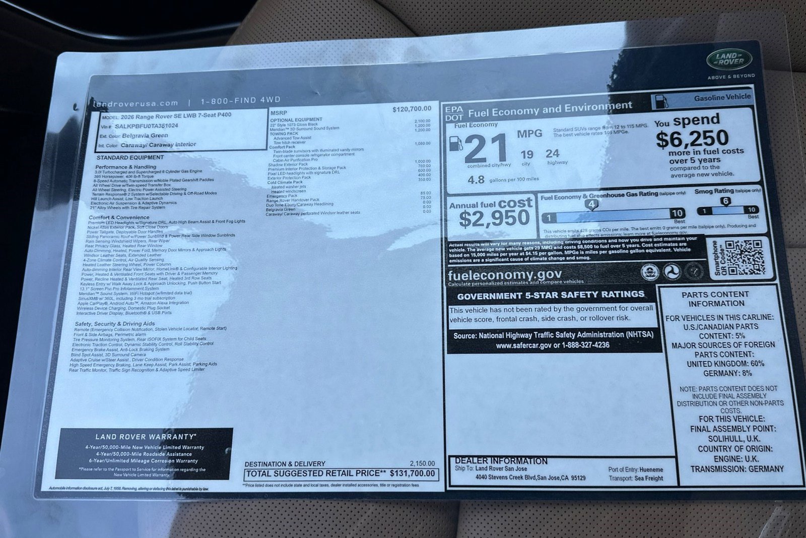 New 2026 Land Rover Range Rover Long Wheelbase SE image 27