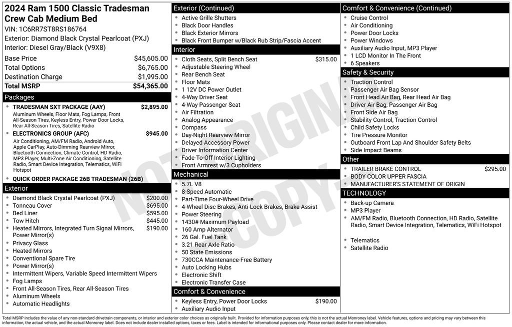 Used 2024 RAM 1500 Tradesman w/ Tradesman SXT Package image 15