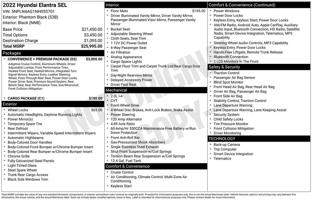 Used 2022 Hyundai Elantra SEL w/ Convenience + Premium Package image 38