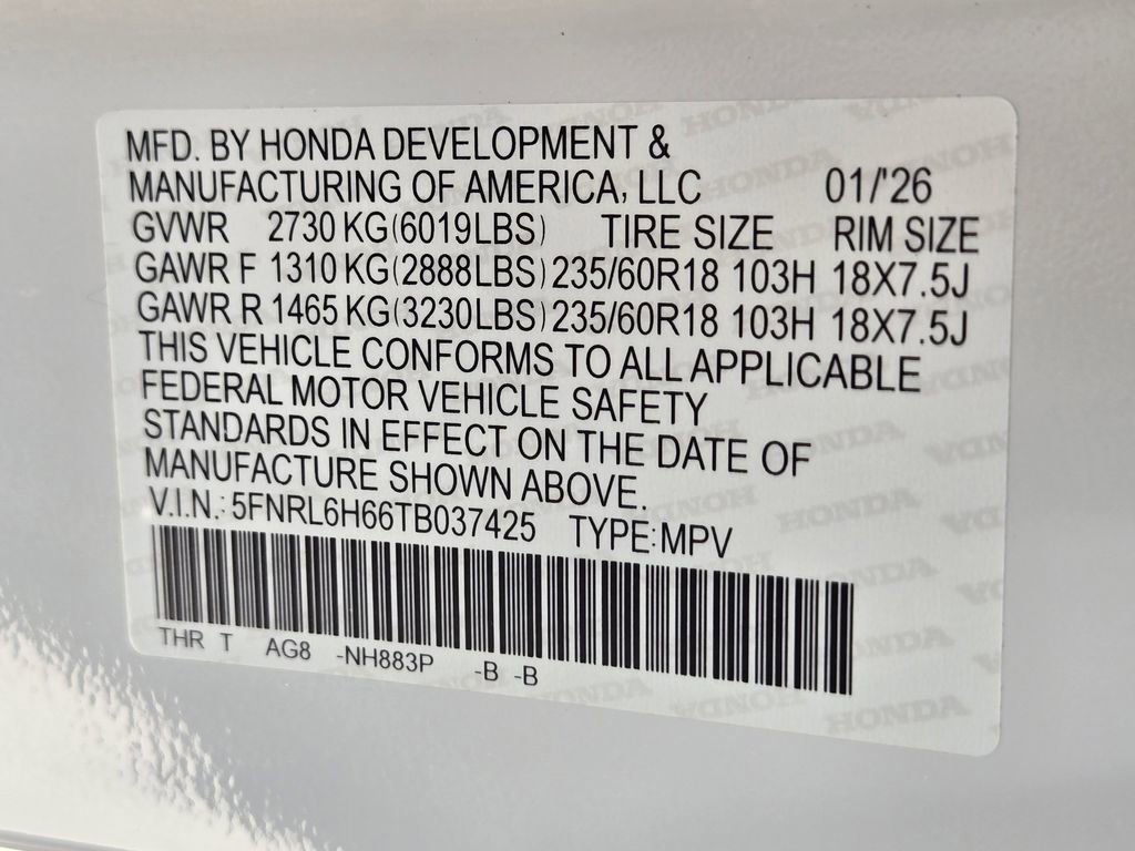 Certified 2026 Honda Odyssey EX-L image 35