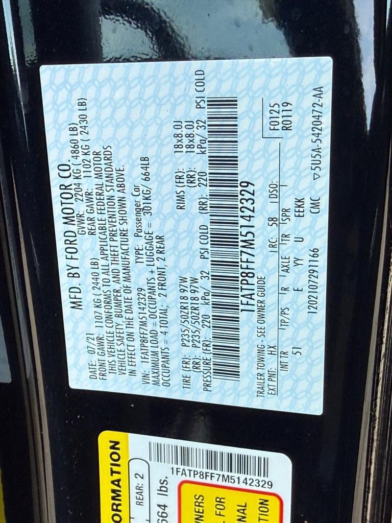 Used 2021 Ford Mustang GT Premium w/ Equipment Group 401A RWD image 31