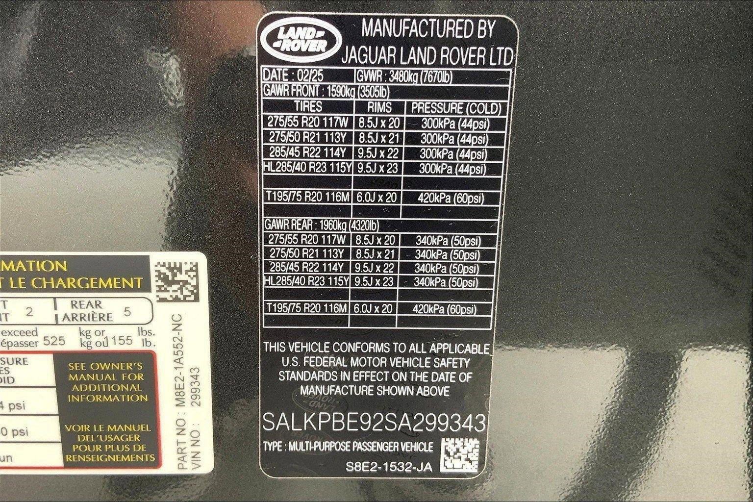 New 2025 Land Rover Range Rover Long Wheelbase SE AWD/4WD image 10