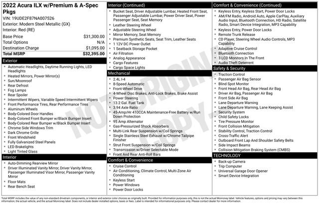Used 2022 Acura ILX w/ Premium & A-SPEC Package FWD image 37