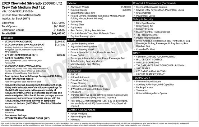 Certified 2020 Chevrolet Silverado 2500 LTZ w/ LTZ Plus Package AWD/4WD image 24