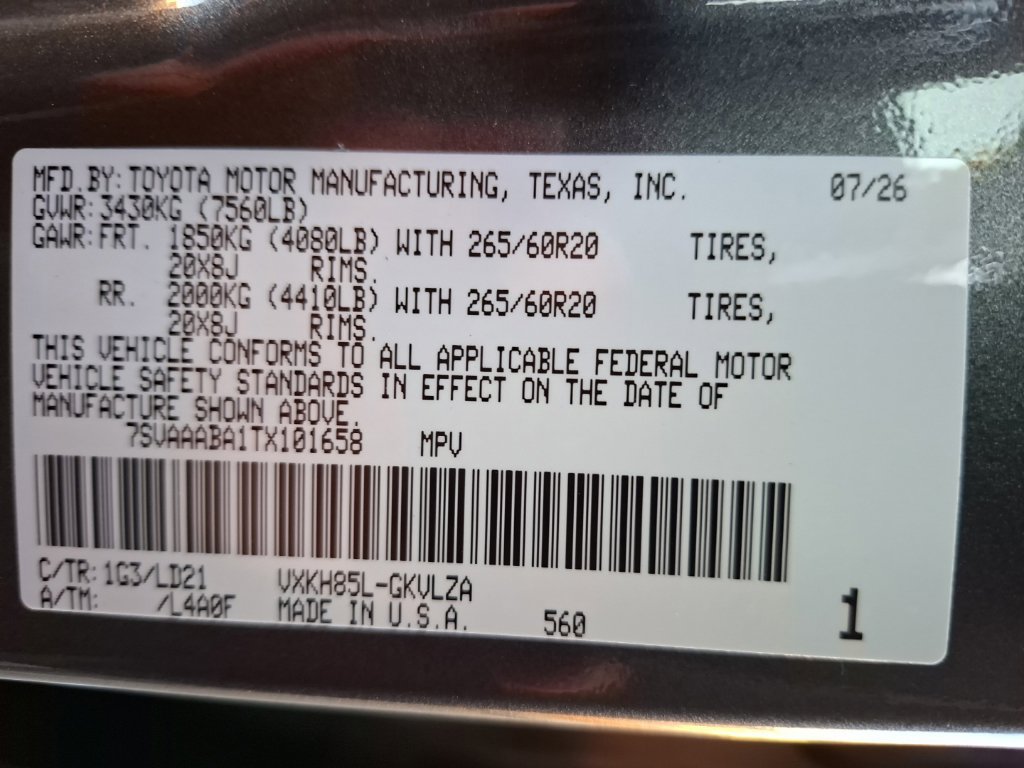 New 2026 Toyota Sequoia Limited w/ Tow Technology Package AWD/4WD image 40