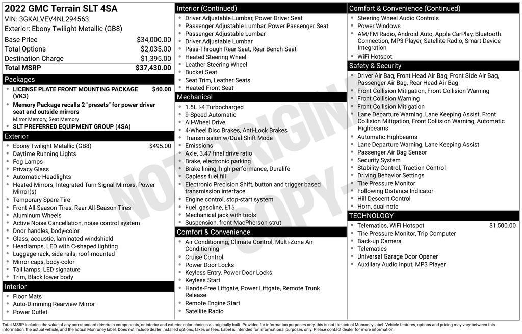 Used 2022 GMC Terrain SLT image 40