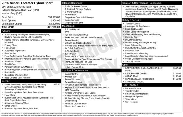 Used 2025 Subaru Forester Sport AWD/4WD image 3