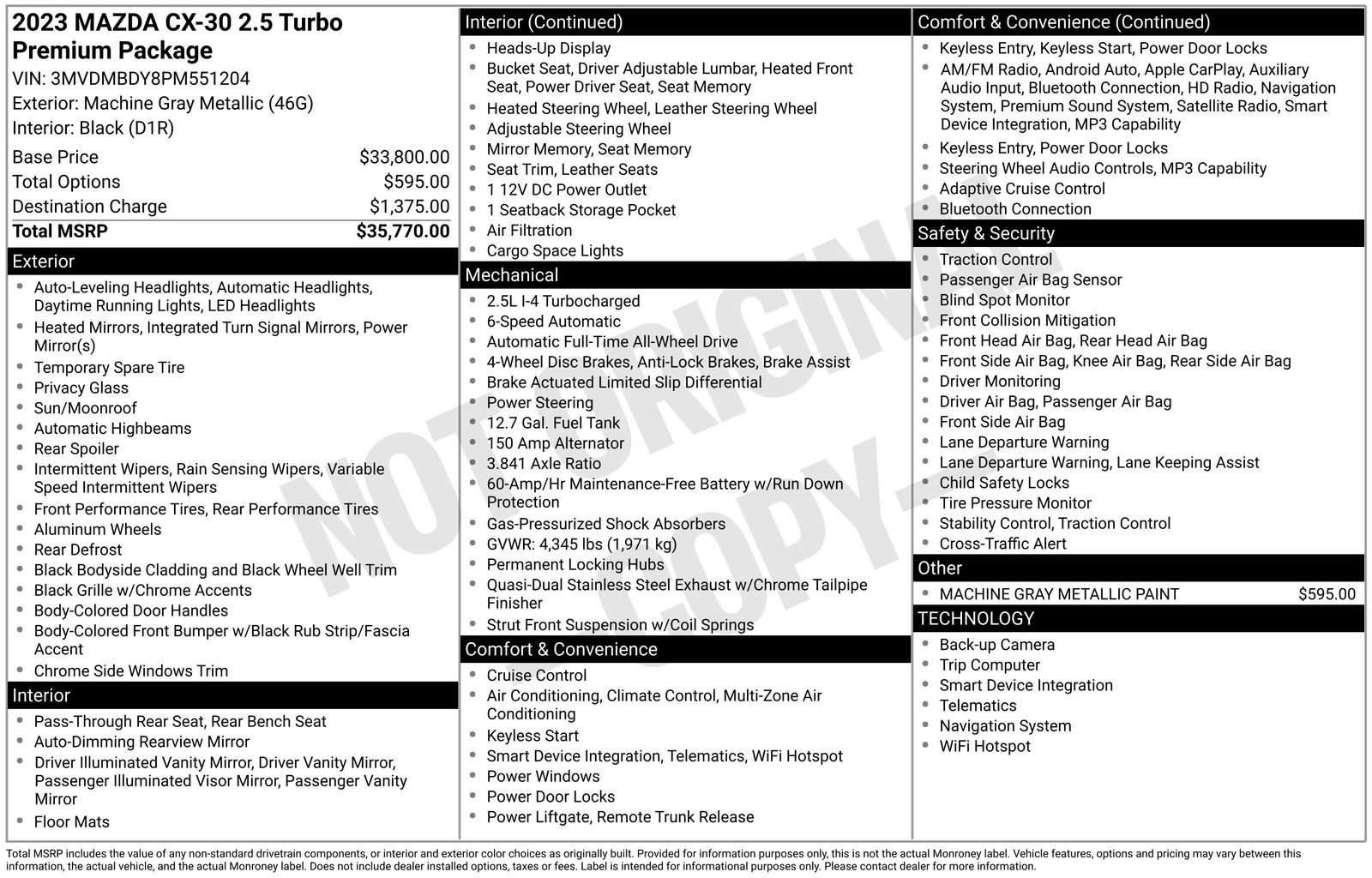 Used 2023 MAZDA CX-30 2.5 Turbo w/ Premium Package image 7