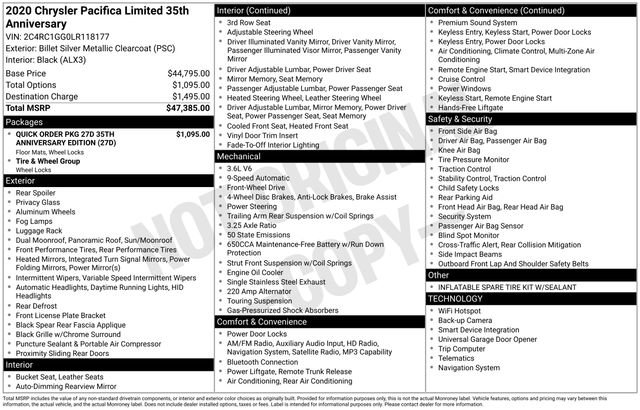 Used 2020 Chrysler Pacifica Limited image 42