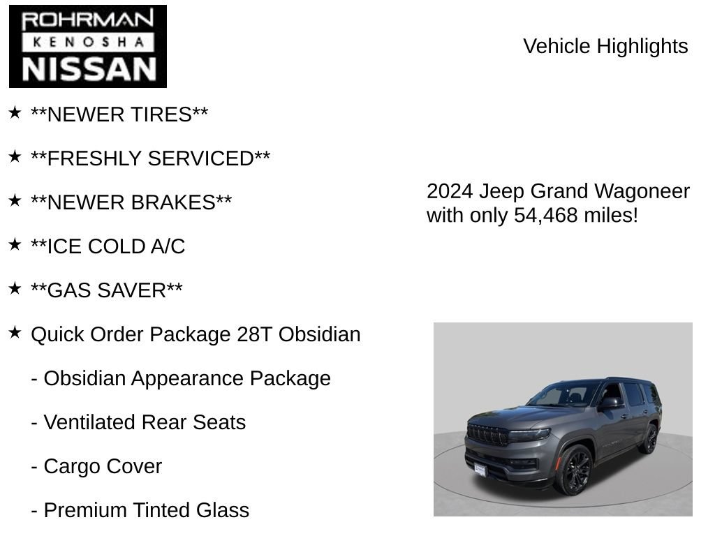 Used 2024 Jeep Grand Wagoneer Series II Obsidian w/ Quick Order Packagew 28T AWD/4WD image 7
