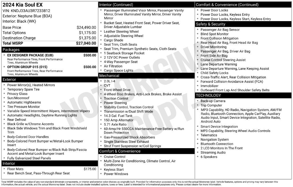 Certified 2024 Kia Soul EX w/ EX Designer Package FWD image 8