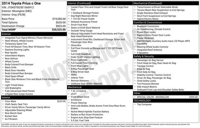 Used 2014 Toyota Prius C One image 2