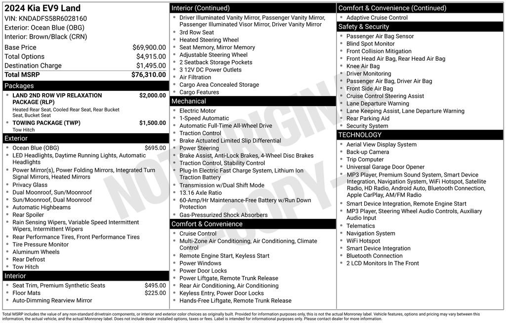 Certified 2024 Kia EV9 Land AWD/4WD image 33