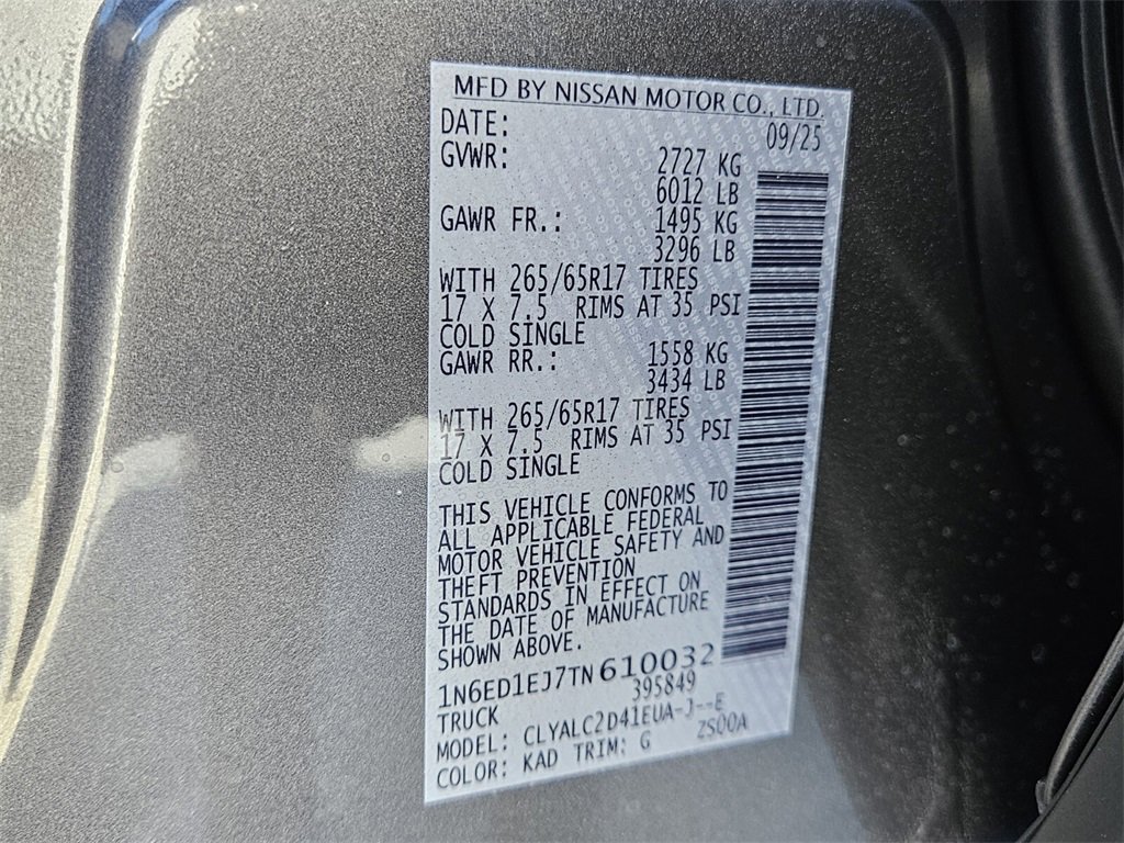 New 2026 Nissan Frontier SV image 17