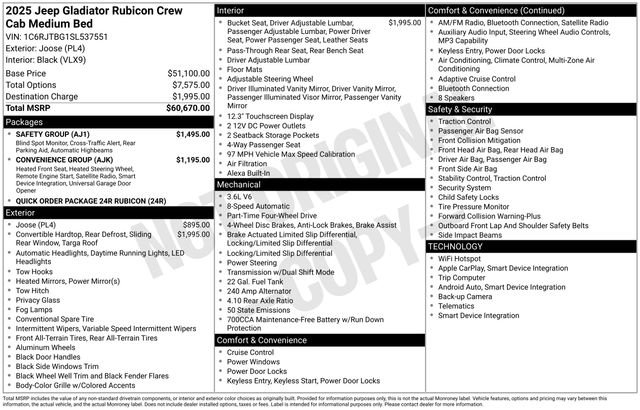 Used 2025 Jeep Gladiator Rubicon w/ Safety Group image 40