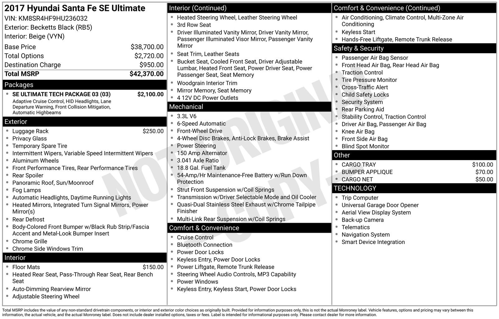 Used 2017 Hyundai Santa Fe FWD w/ SE Ultimate Tech Package 03 image 12