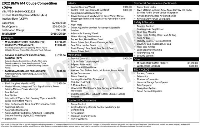 Used 2022 BMW M4 xDrive Competition w/ M Carbon Exterior Package image 12