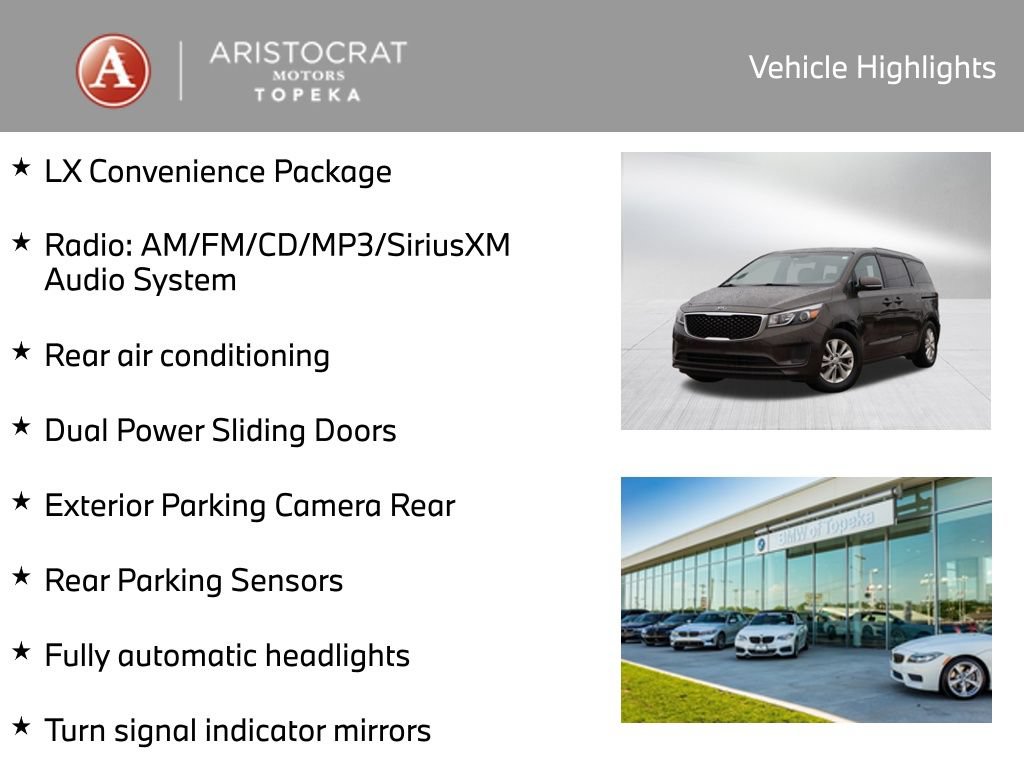 Used 2015 Kia Sedona LX w/ LX Convenience Package FWD image 2