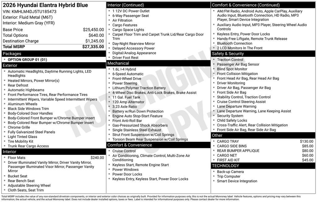 New 2026 Hyundai Elantra Blue image 4