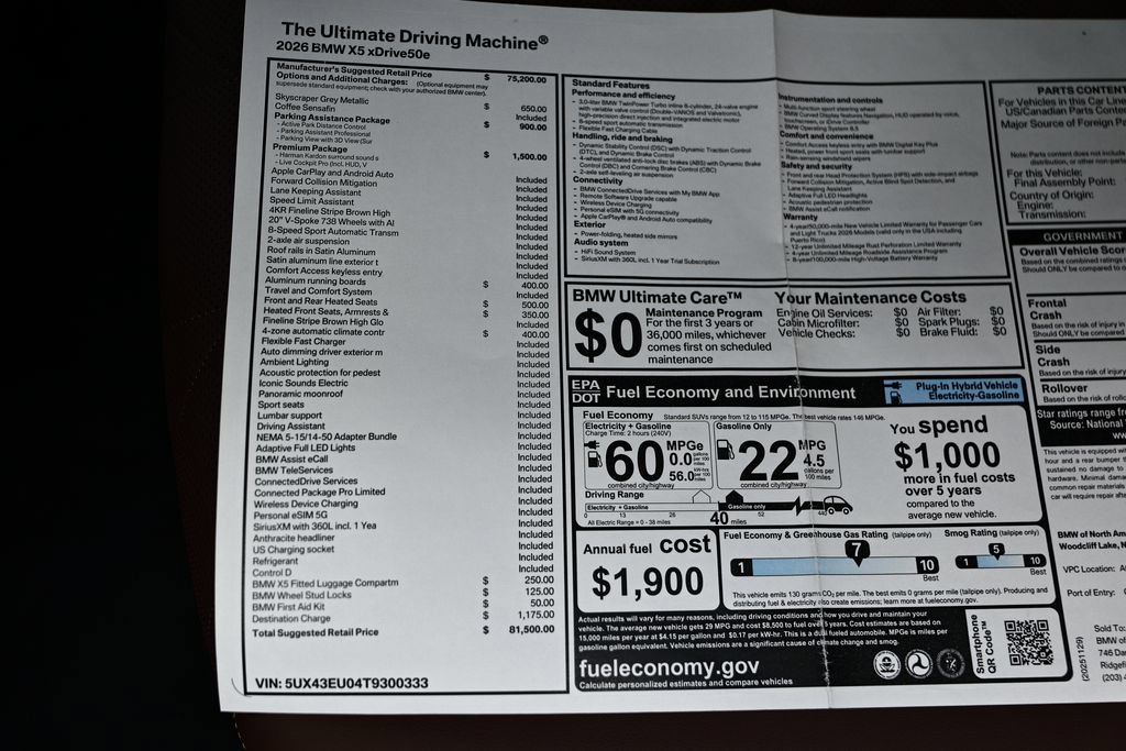 New 2026 BMW X5 xDrive50e w/ Premium Package AWD/4WD image 26