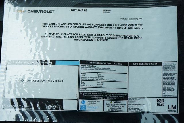 New 2027 Chevrolet Bolt RS w/ Technology Package FWD image 25