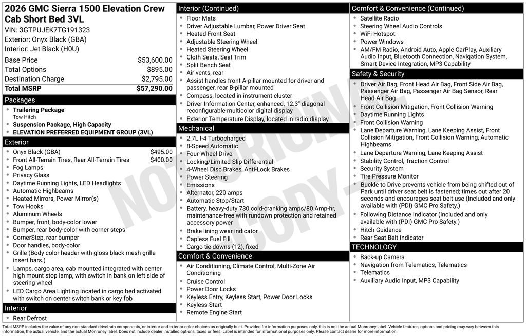 New 2026 GMC Sierra 1500 Elevation AWD/4WD image 2