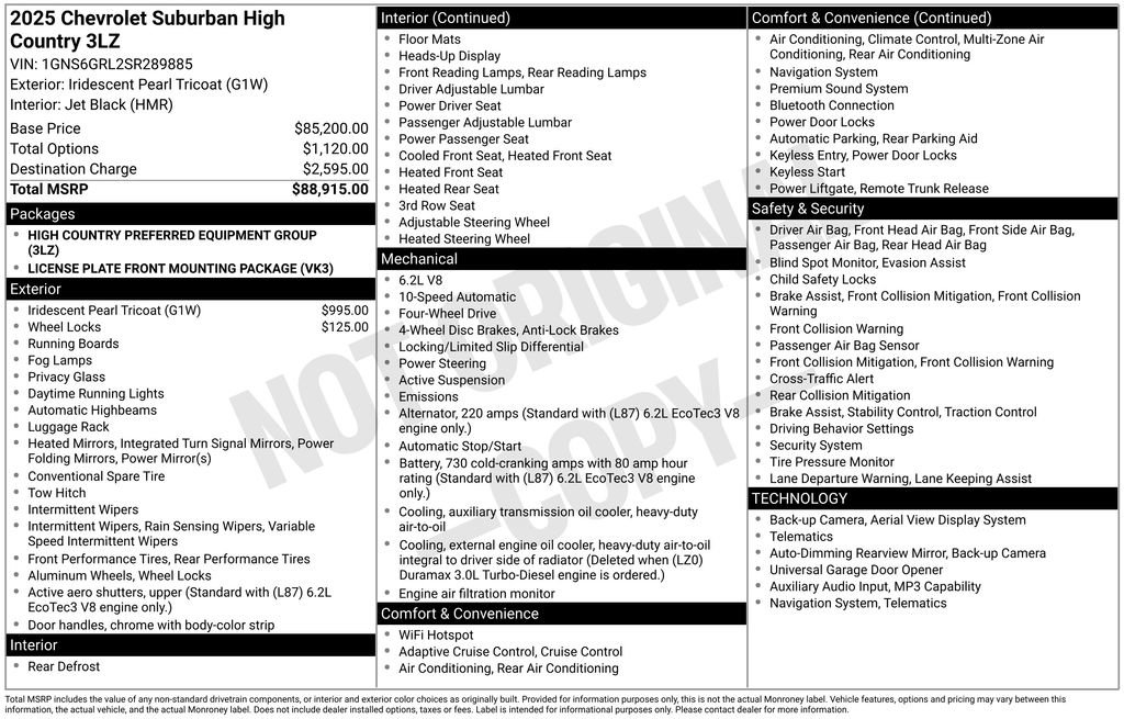 Used 2025 Chevrolet Suburban High Country image 2