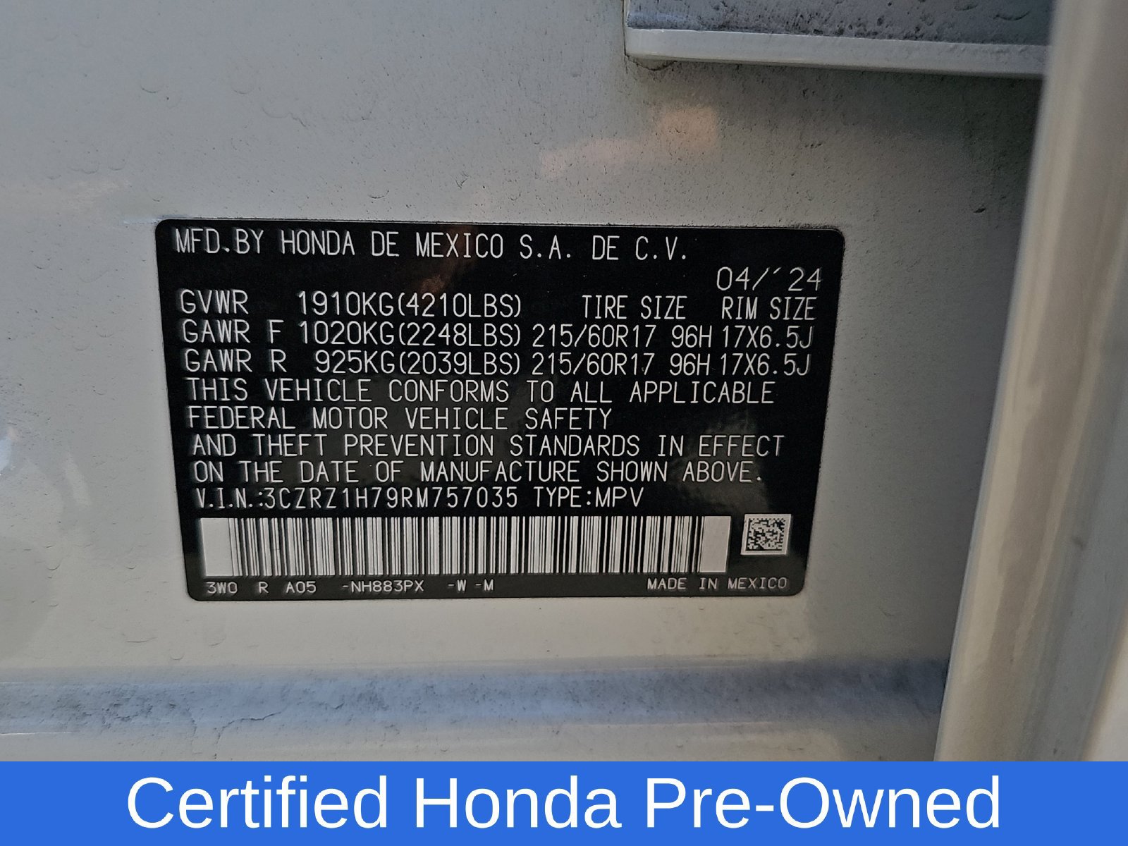 Used 2024 Honda HR-V EX-L image 11