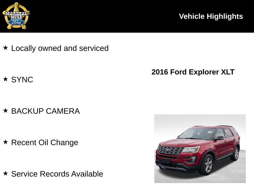 Used 2016 Ford Explorer XLT w/ Equipment Group 201A image 2