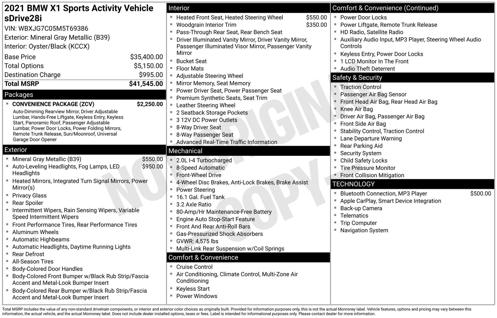 Used 2021 BMW X1 sDrive28i w/ Convenience Package image 33