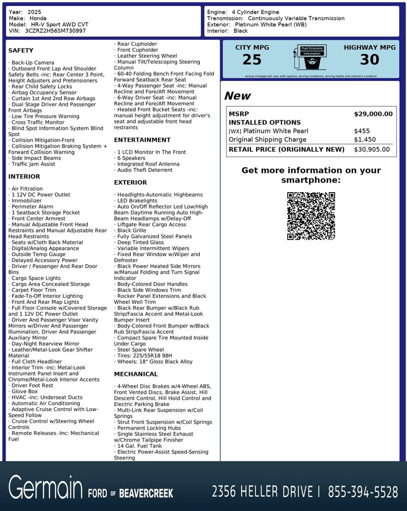 Used 2025 Honda HR-V Sport image 29