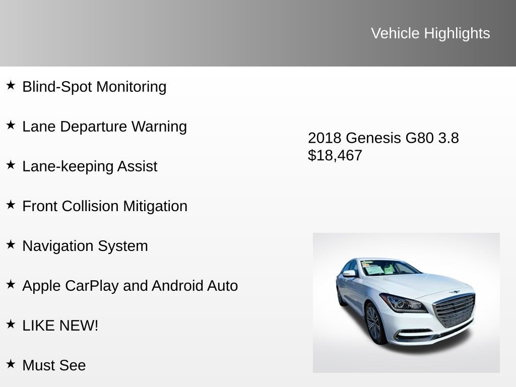 Used 2018 Genesis G80 3.8 image 8