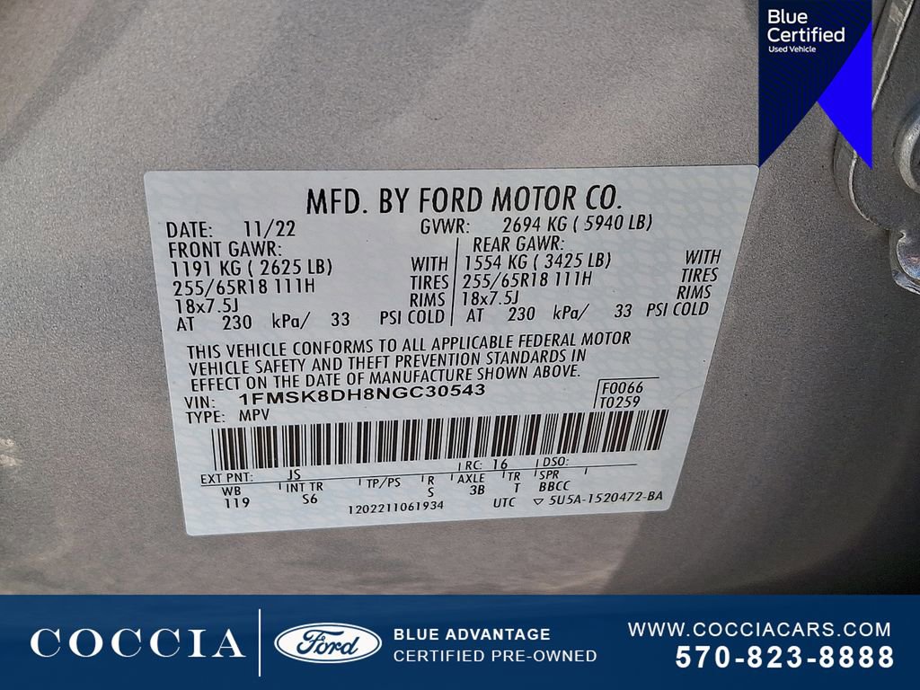 Certified 2022 Ford Explorer XLT w/ Equipment Group 202A AWD/4WD image 26