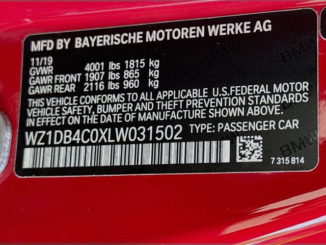 Certified 2020 Toyota Supra Premium w/ Driver Assist Package RWD image 16