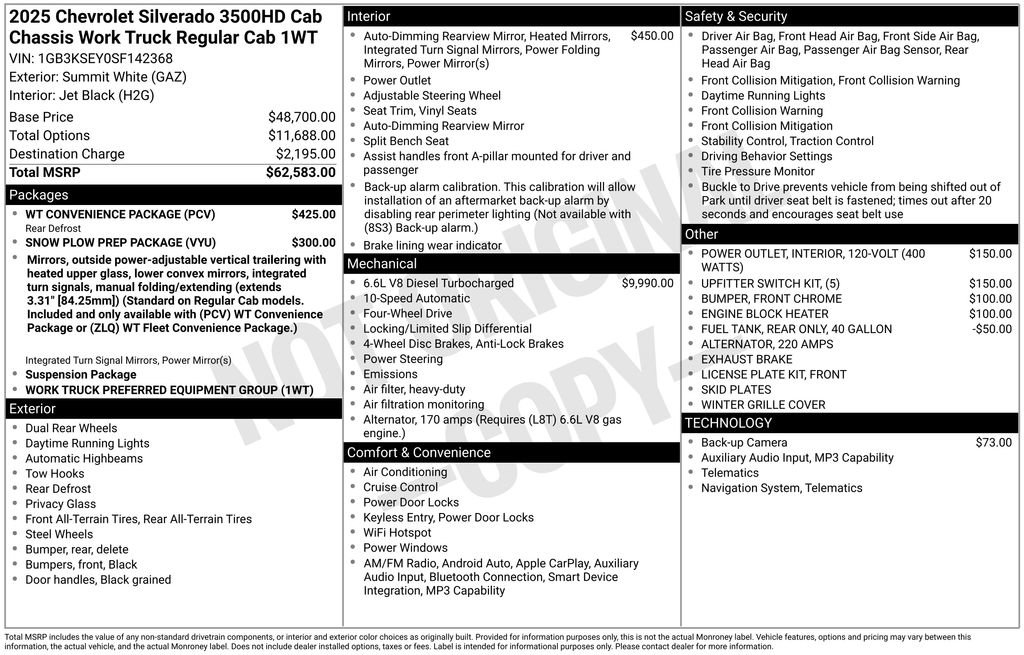 Used 2025 Chevrolet Silverado 3500 W/T w/ WT Convenience Package AWD/4WD image 16
