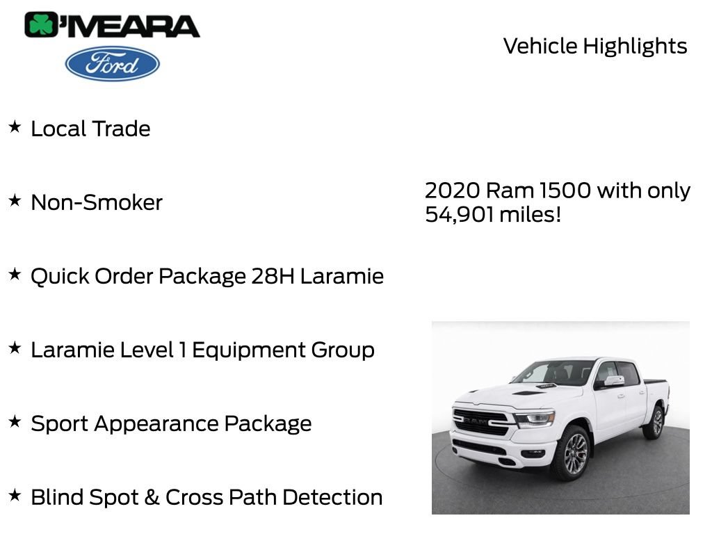 Used 2020 RAM 1500 Laramie w/ Sport Appearance Package AWD/4WD image 8