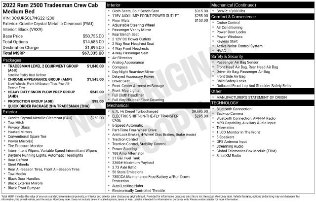 Certified 2022 RAM 2500 Tradesman AWD/4WD image 3